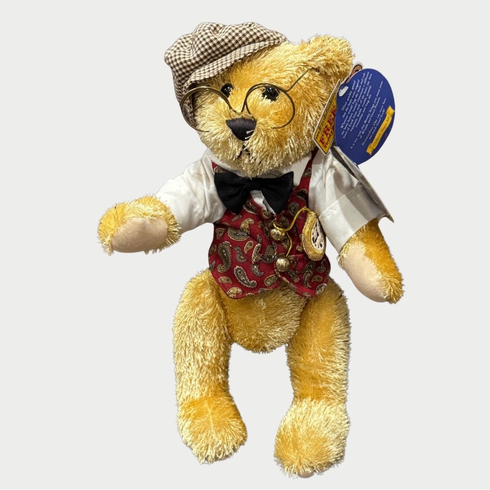 Brass Button Bentley The Bear of Wealth Fully Jointed Stuffed Bear 2004 💜 BOGO